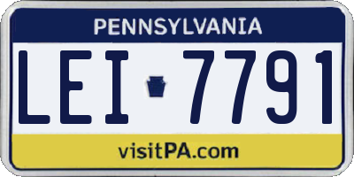 PA license plate LEI7791