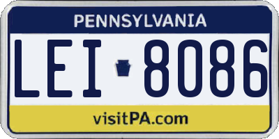 PA license plate LEI8086