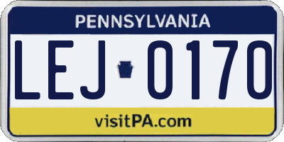 PA license plate LEJ0170