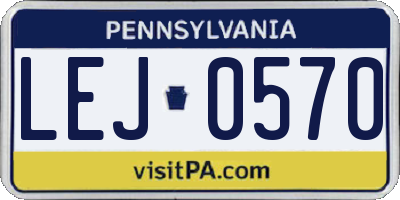 PA license plate LEJ0570