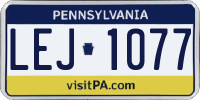 PA license plate LEJ1077