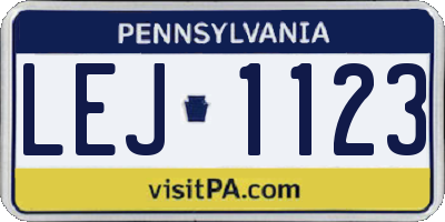 PA license plate LEJ1123