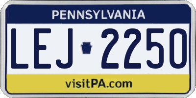 PA license plate LEJ2250
