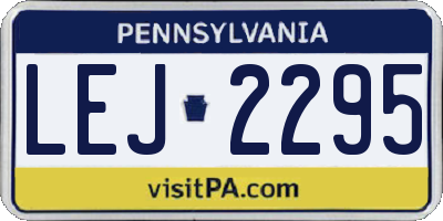 PA license plate LEJ2295
