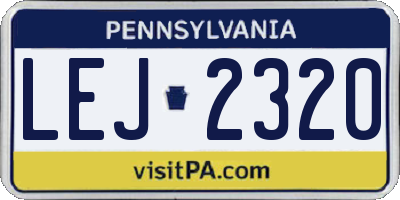 PA license plate LEJ2320