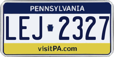 PA license plate LEJ2327