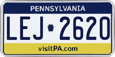 PA license plate LEJ2620