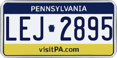 PA license plate LEJ2895