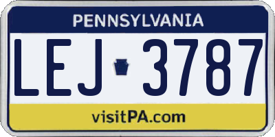 PA license plate LEJ3787