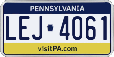 PA license plate LEJ4061