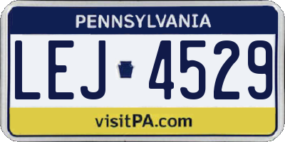 PA license plate LEJ4529