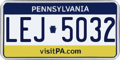 PA license plate LEJ5032