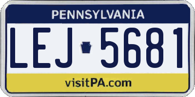 PA license plate LEJ5681