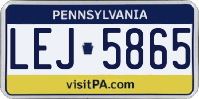 PA license plate LEJ5865