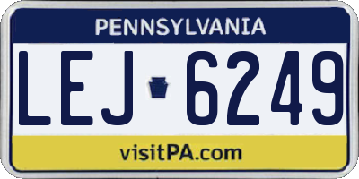 PA license plate LEJ6249