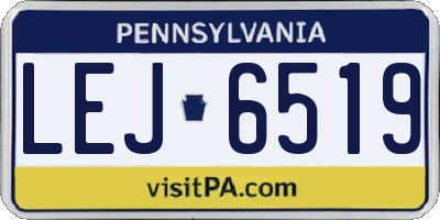 PA license plate LEJ6519