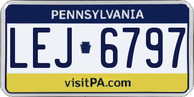 PA license plate LEJ6797