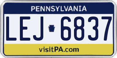 PA license plate LEJ6837