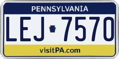 PA license plate LEJ7570