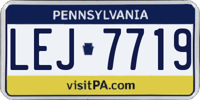 PA license plate LEJ7719