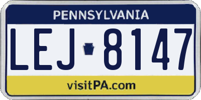 PA license plate LEJ8147