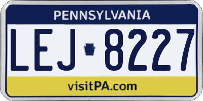 PA license plate LEJ8227
