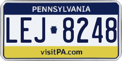PA license plate LEJ8248