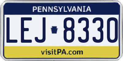 PA license plate LEJ8330