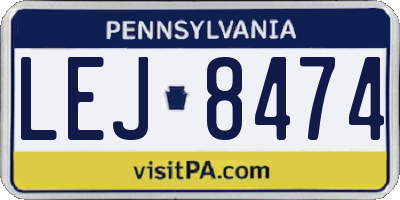 PA license plate LEJ8474