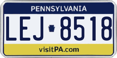 PA license plate LEJ8518