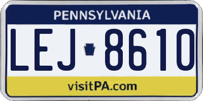 PA license plate LEJ8610