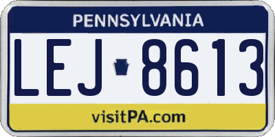 PA license plate LEJ8613