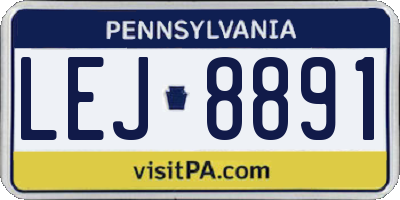 PA license plate LEJ8891