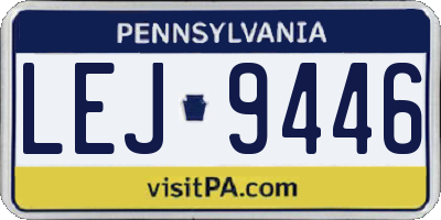 PA license plate LEJ9446