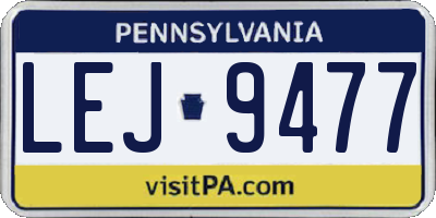 PA license plate LEJ9477