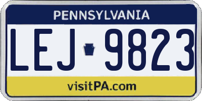 PA license plate LEJ9823