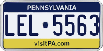 PA license plate LEL5563