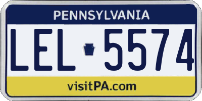 PA license plate LEL5574