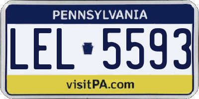PA license plate LEL5593