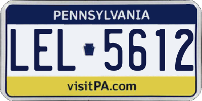 PA license plate LEL5612