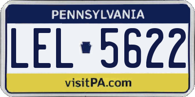PA license plate LEL5622