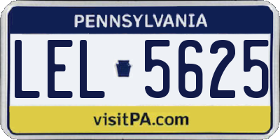 PA license plate LEL5625