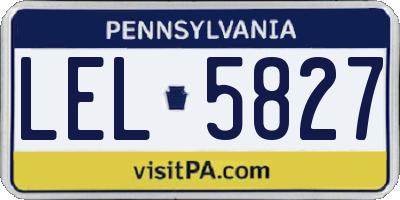 PA license plate LEL5827
