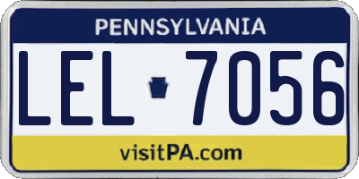 PA license plate LEL7056
