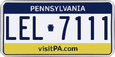 PA license plate LEL7111