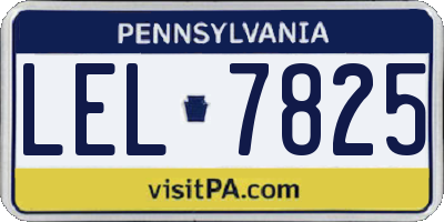 PA license plate LEL7825