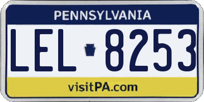 PA license plate LEL8253