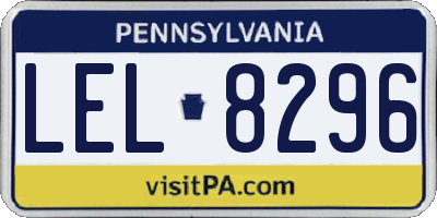 PA license plate LEL8296