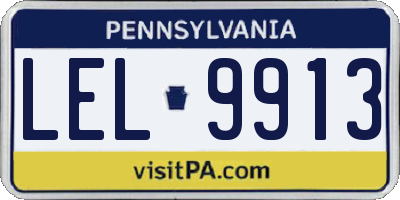 PA license plate LEL9913