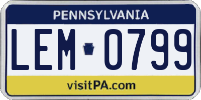 PA license plate LEM0799